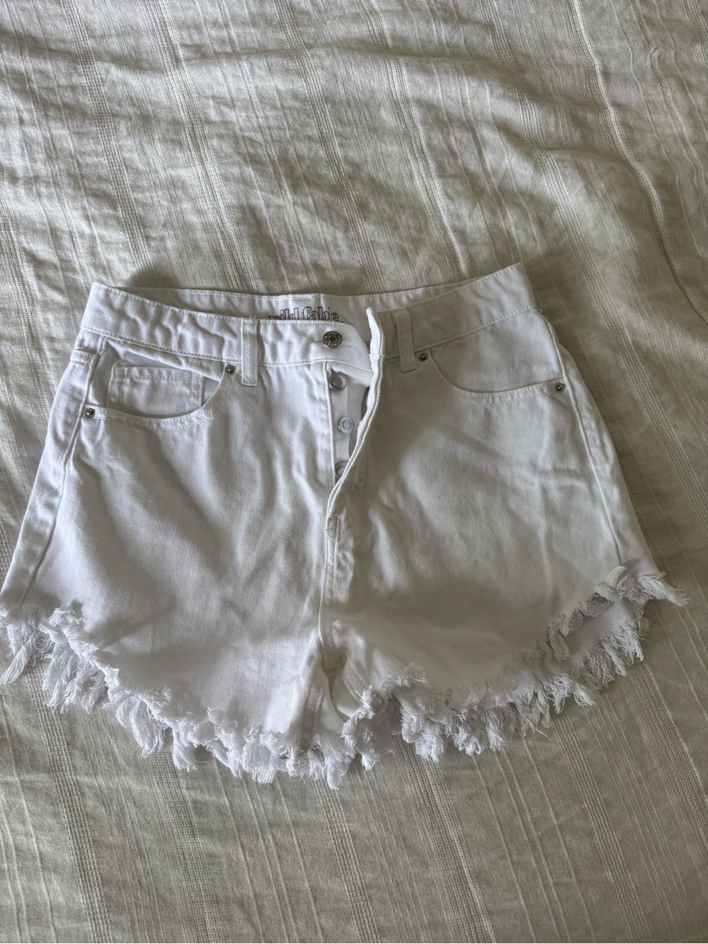 wild fable White High-Rise Denim Shorts